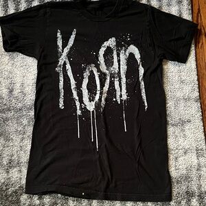 Korn Logo Drip Paint Black Graphic Tee